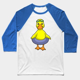 Duck at Swimming with Swim ring Baseball T-Shirt